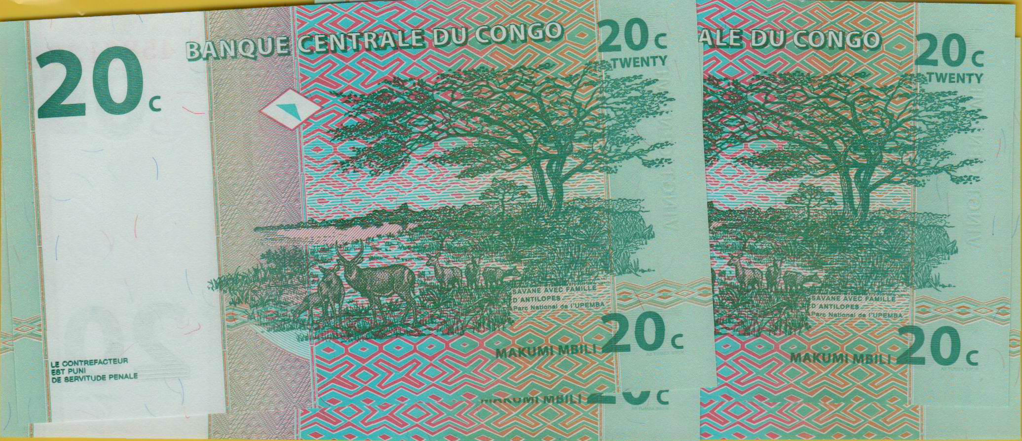 Congo 20 1997 UNC P-83 [SEQUENCE X4]